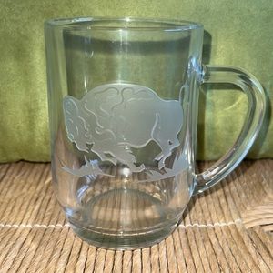 Etched Glass Buffalo Beer Mug -Made in the 1980’s - EC